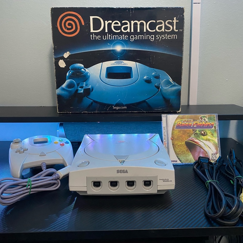 SEGA Dreamcast with controller, game, and box